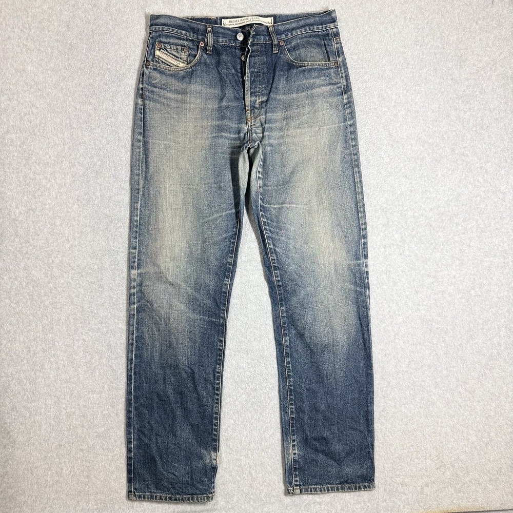 Vintage Diesel Cochise Jeans Men 34x33 Blue Straight Leg Italy Tag Size 36